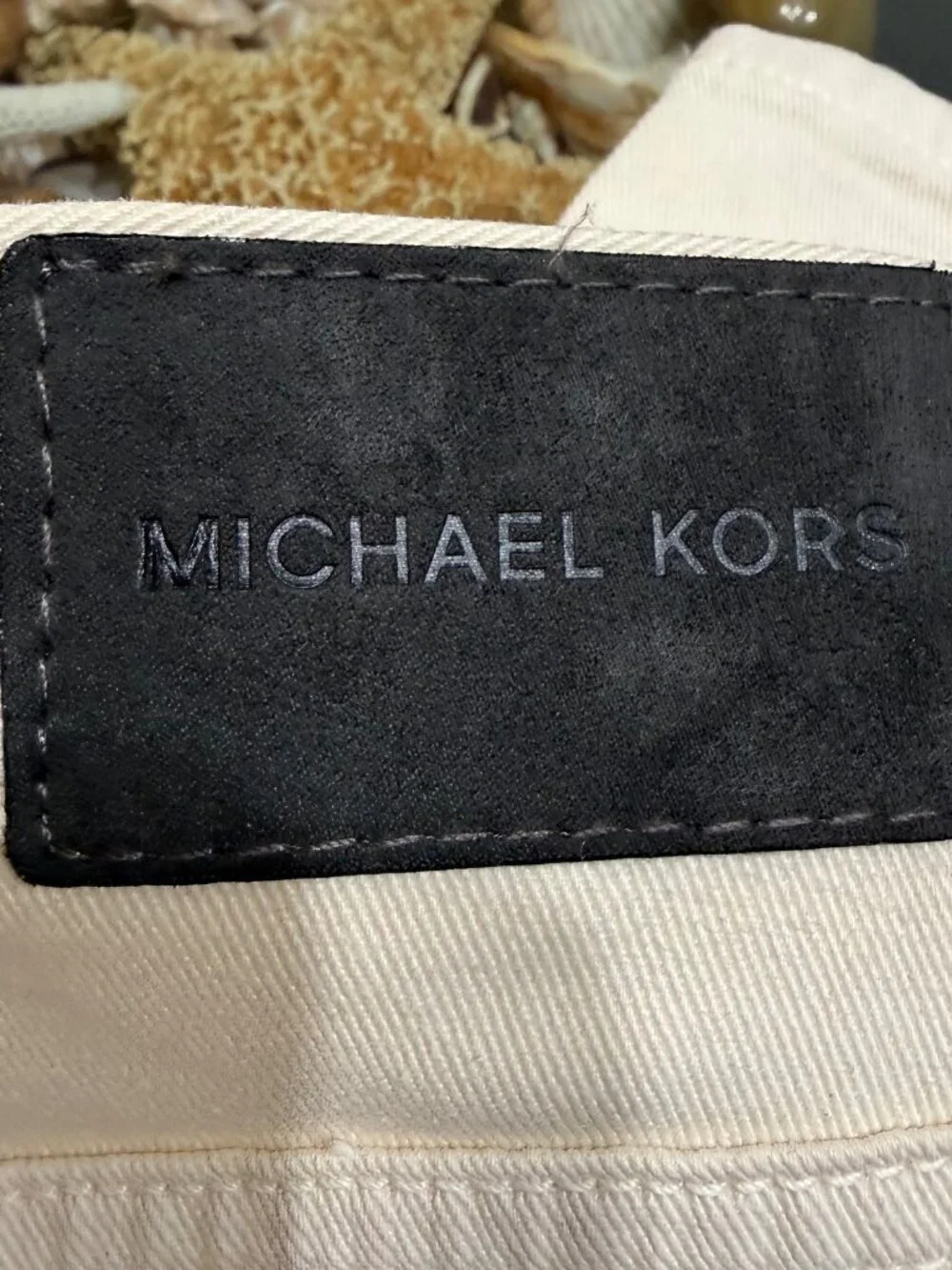 $90 MK MICHAEL KORS MEN PARKER SLIM FIT IVORY 34X30 STRETCH TWILL DENIM NWT